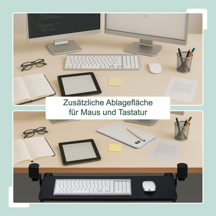 Image du produit Relaxdays Ausziehbare Tastaturablage zum Klemmen