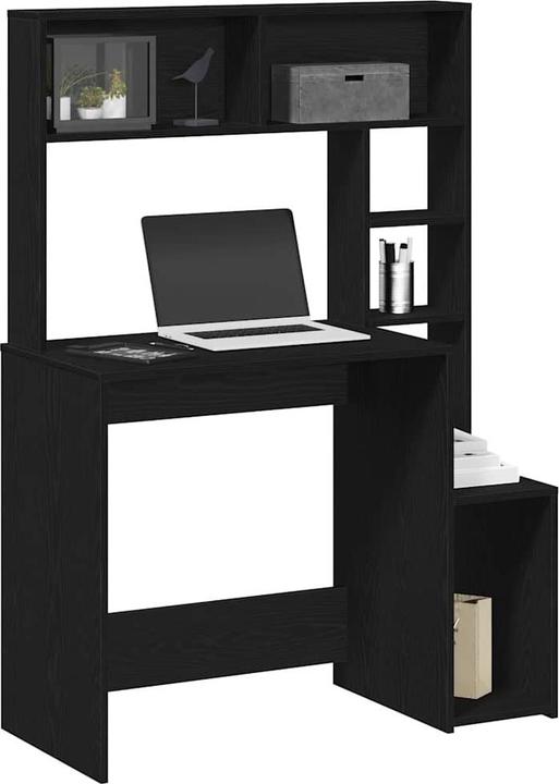 Produktbild VidaXL Schreibtisch mit Regal Schwarz 100x45x140 cm Holzwerkstoff Bürotisch (100 x 45 x 140 cm)