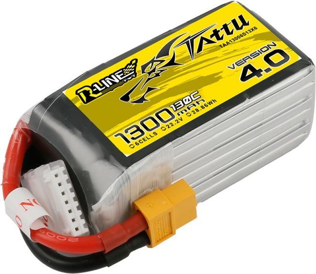 Produktbild Dronefactory Tattu R-Line Version 4.0 1300mAh 22.2V 130C 6S1P Lipo mit XT60 (22.20 V, 1300 mAh)