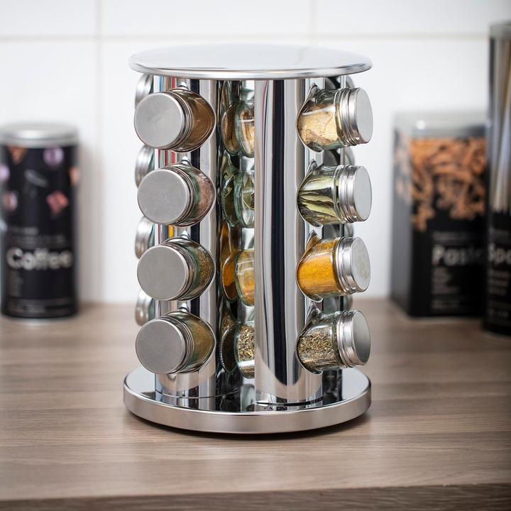 Produktbild 5Five Drehbarer Gewürzständer aus Edelstahl - 16 Gläser
