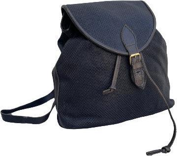 Only-Bags.Store Kleiner marineblauer italienischer Lederrucksack, Rucksack
