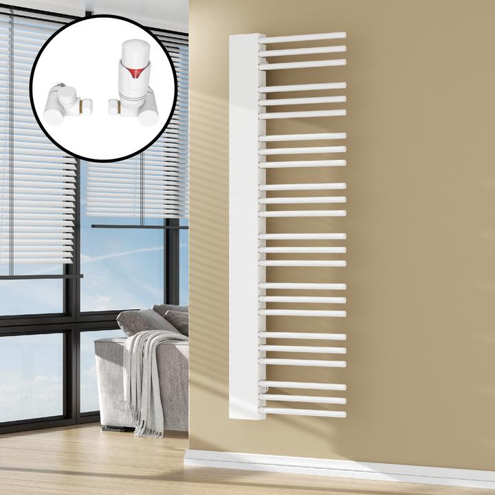 Image du produit Neu.Haus Radiateur sèche-serviettes avec kit de raccordement Kviteseid 146x45cm blanc (558 W)