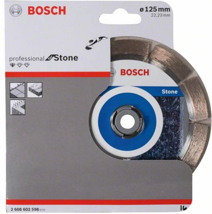 Immagine prodotto Bosch Professional Zubehör Disco da taglio diamantato Standard per pietra, 125 x 22,23 x 1,6 x 10 mm, confezione da 1 pezzo
