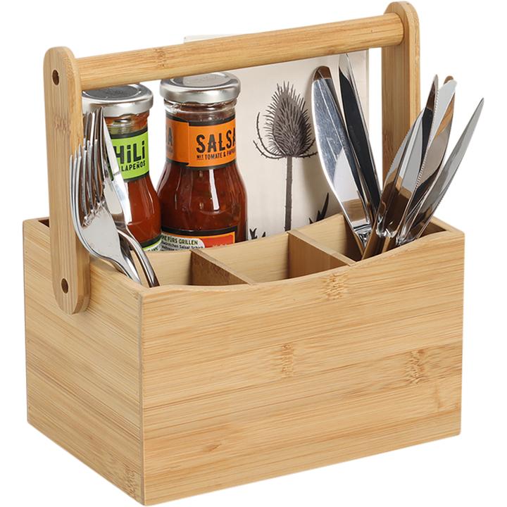 Immagine prodotto Zeller Present Besteck- und Serviettenhalter Bambus 21.5x14x12/23 cm