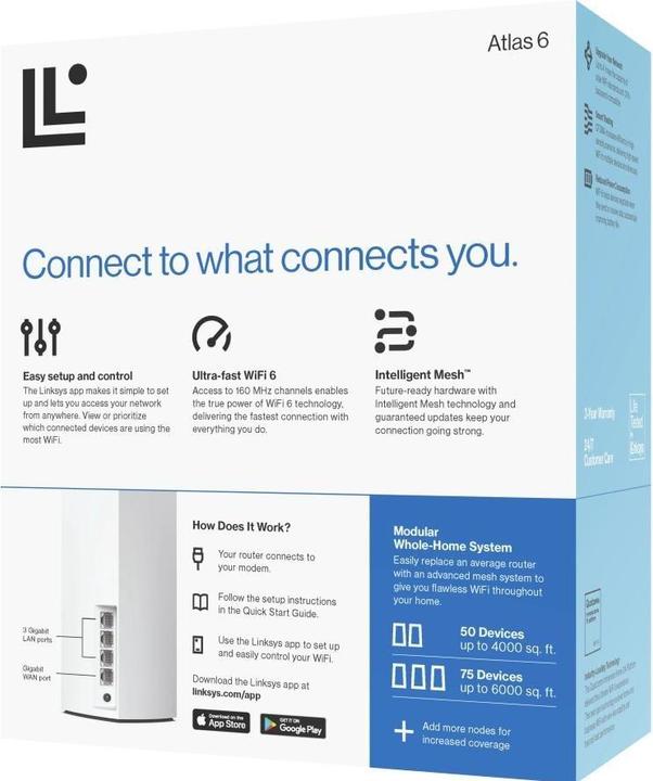 Produktbild Linksys MX2001 AX3000 WIFI 6 MESH 1-PACK