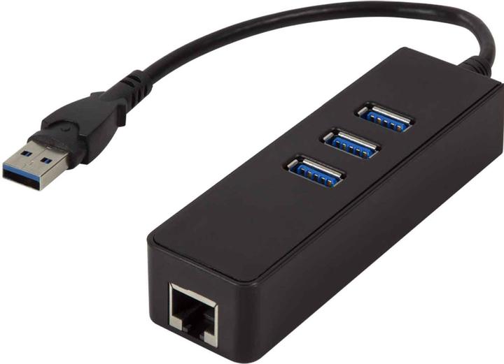 Produktbild LogiLink USB 3.0 3-Port-Hub mit Gigabit Ethernet UA0173A (USB-A, 1000 Ports)