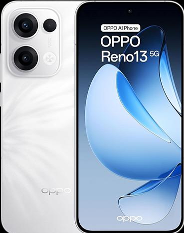 Productafbeelding OPPO Reno13 (256 GB, Pluim Wit, 6.59", Dubbele SIM, 50 Mpx, 5G)