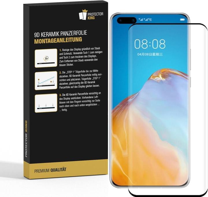 Actual product image Protectorking 2x Ceramic-Glass Full Cover HD Klar (2 Piece, Huawei P40 Pro+)