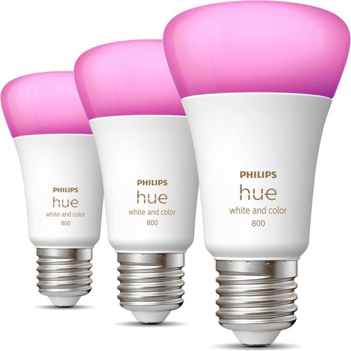 Produktbild Philips White & Color Ambiance (E27, 6.50 W, 570 lm, 3 x, F)