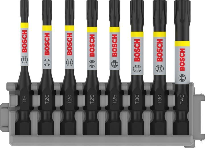 Produktbild Bosch Professional Zubehör PRO Torx Impact Bit, T15, T20(x2), T25(x2), T30(x2), T40, 55 mm, 8-tlg. (Innensechsrund TX M15, Innensechsrund TX M20, Innensechsrund TX M25, Innensechsrund TX M30, Innensechsrund TX M40)
