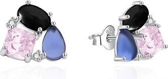Agato Original Silver Earrings With Colored Zircons Agt-E129pc