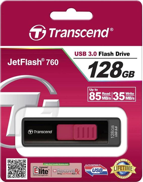 Actual product image Transcend JetFlash 760, USB 3.0, 128GB (128 GB, USB-A)