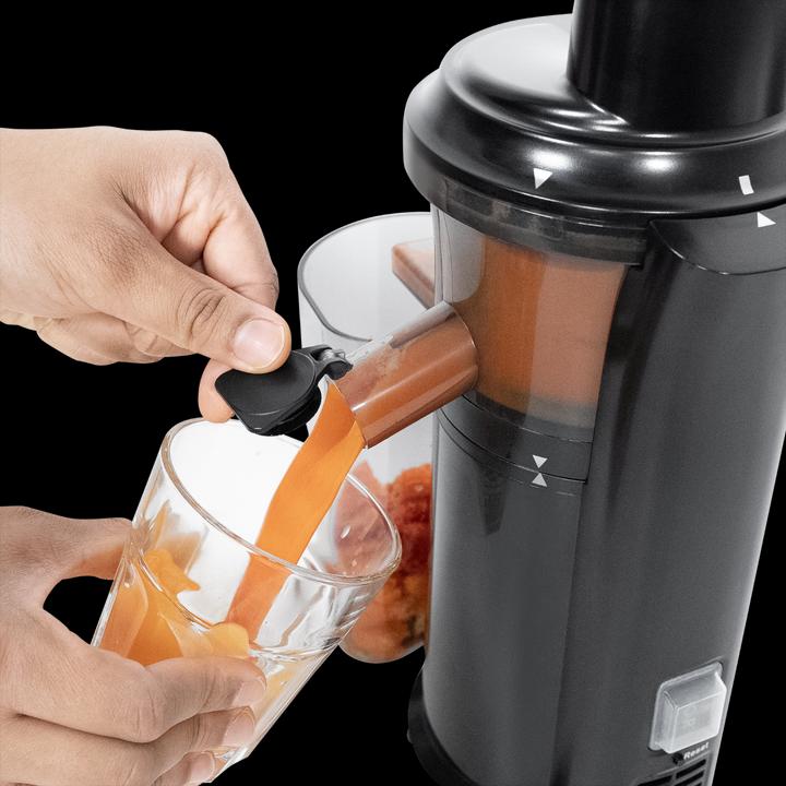 Produktbild KLAMER Slow Juicer Gemüse und Obst, Entsafter mit Rückwärtsgang, elektrische Fruchtpresse