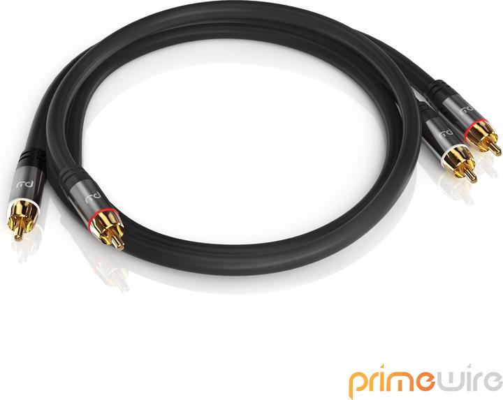 Produktbild Primewire Stereo Cinch Audio Kabel, RCA, mehrfach geschirmtes HiFi Audiokabel, 2X Cinch zu 2X Cinch (2 m, Cinch)