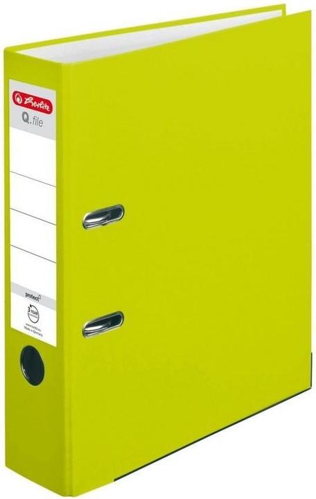 Actual product image Herlitz Q.file Lever arch file protect A4 8 cm neon green (A4, 80 mm, 1 Piece)