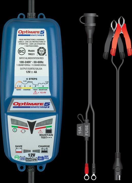 Actual product image Super B OptiMate charger 5A/14.4V for starter batteries