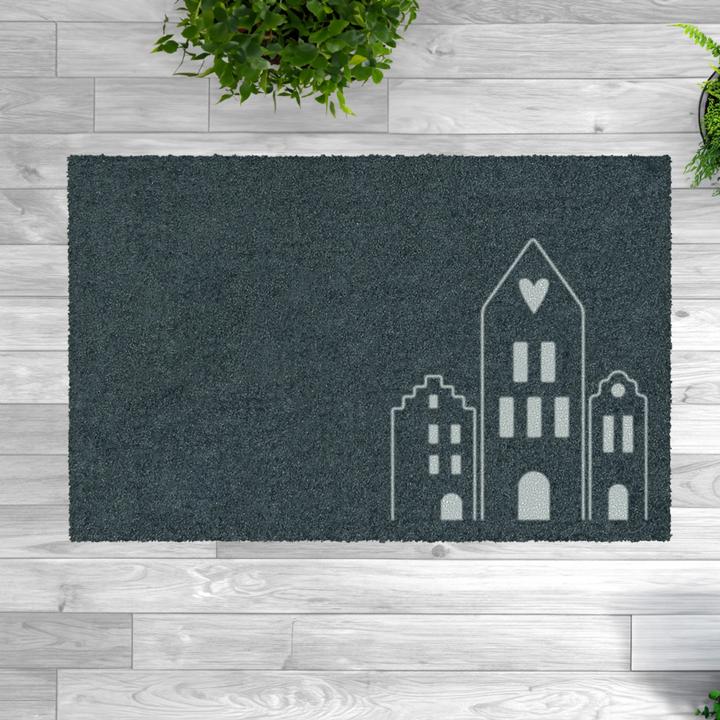 Actual product image Mocavi Scandi houses doormat 45x70 cm washable anthracite (45 x 70 cm)