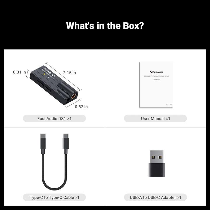 Produktbild Fosi Audio DS1, 32-Bit/768 kHz DAC und Kopfhörerverstärker