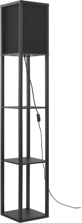 Image du produit Lindby Birta Lampadaire avec étagère, bois, noir (E27)
