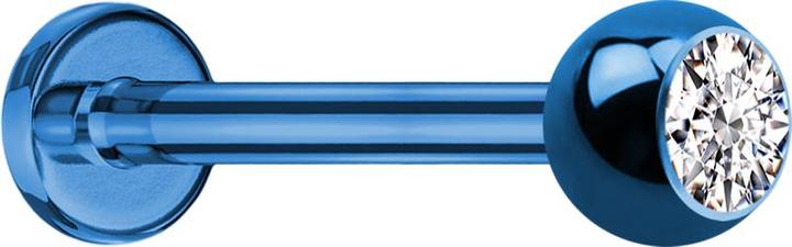 Immagine prodotto Star Piercing Micro labret blu scuro con sfera e cristallo argento (senza ottone, Titanio G23)