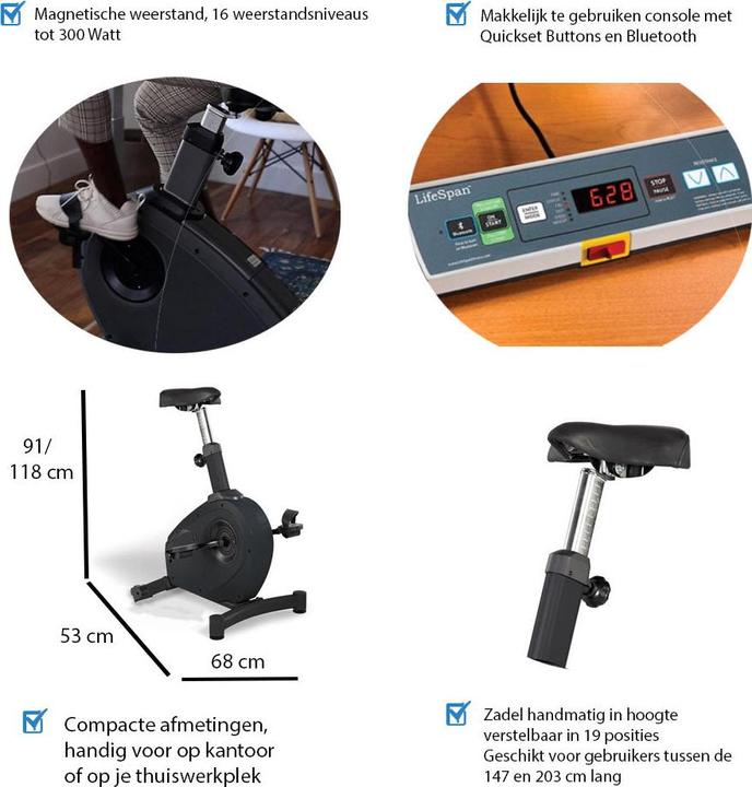 Produktbild Lifespan Europe Bürofahrrad "C3-DT3-BT" LifeSpan Fitness