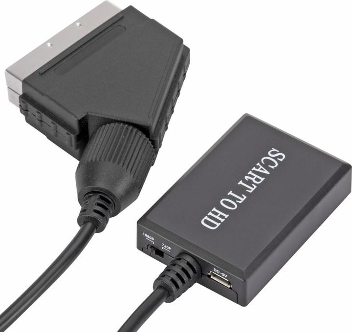 Actual product image Apfelkiste Scart auf HDMI 1080p FullHD Konverter Adapter Kabel für TV / PC / DVD - Schwarz 70cm