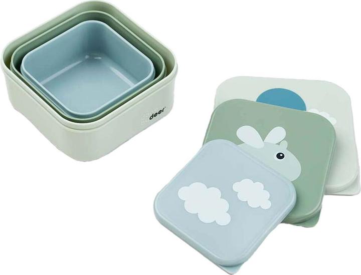 Produktbild Done by Deer Snackbox Happy Clouds Grün, 3-tlg.