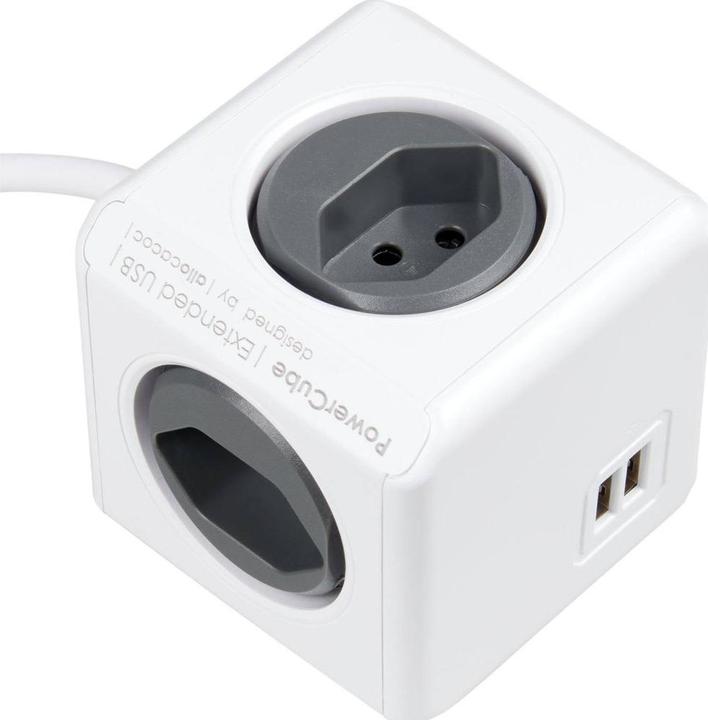 Actual product image Allocacoc PowerCube S+ (6 x, USB-A, Type 13, 3 m)
