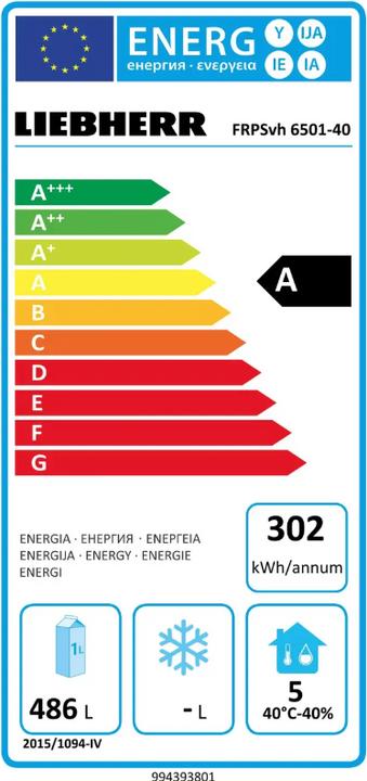Energie-Label Liebherr Gewerbe-Kühlgerät (597 l)