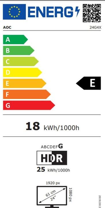 Energie-Label AOC 24G4X (1920 x 1080 Pixel, 23.80")