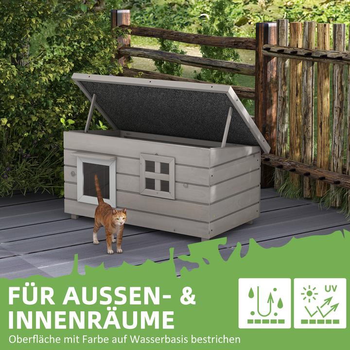 Produktbild PawHut Katzenhaus mit Fenster (Katze)