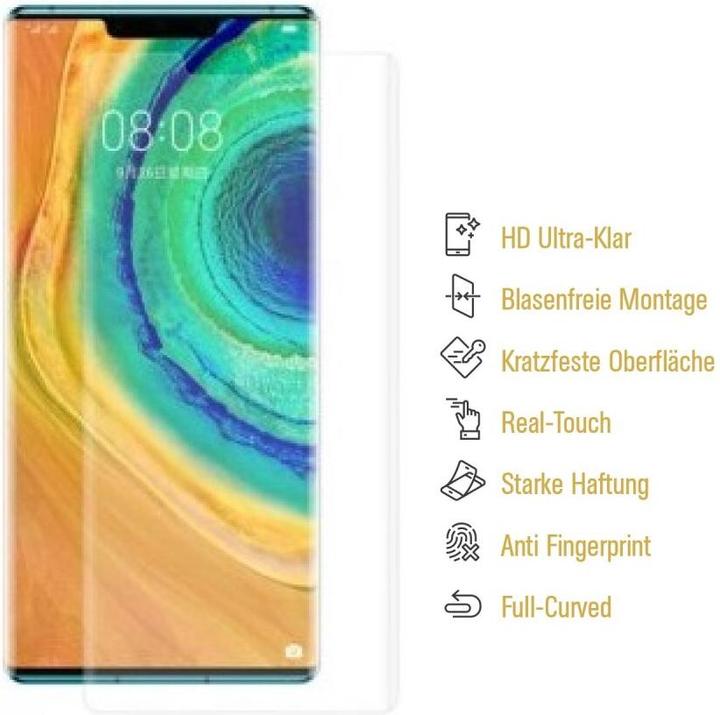 Produktbild Protectorking 2x Panzerfolie Anti-Shock Full Cover HD Klar (2 Stück, Huawei Mate 30 Pro)