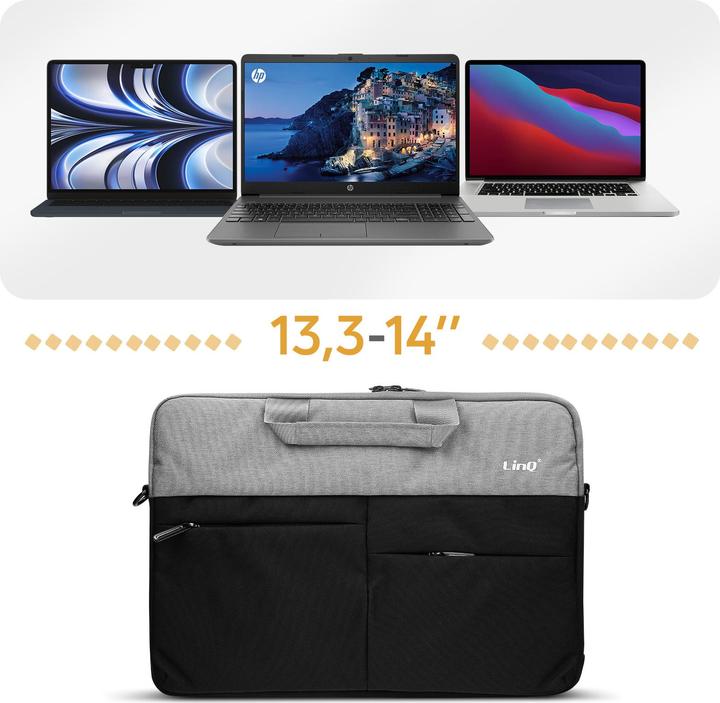 Image du produit LinQ Sacoche pour ordinateur portable de 13,3 à 14 pouces (14", Universel)