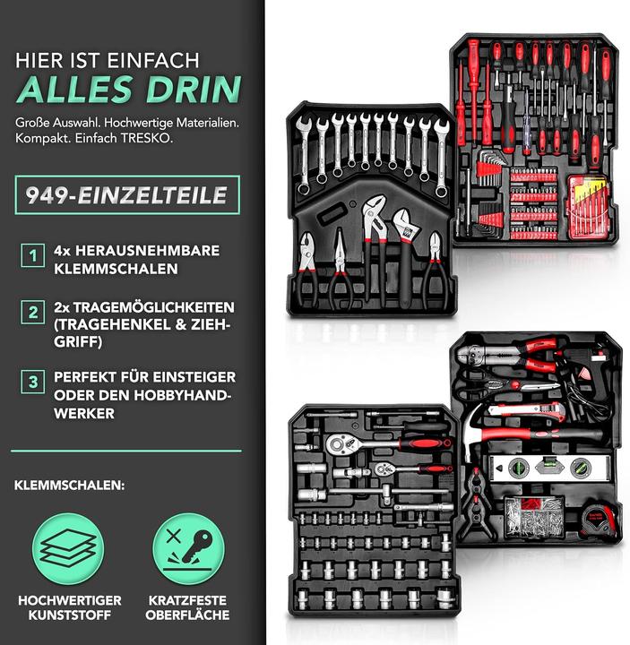 Immagine prodotto Tresko Set di strumenti (949 pezzi)