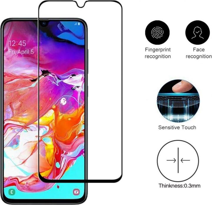 Actual product image Screenguard Samsung Galaxy A70 Full Screen Protective Glass Film 2.5D 9H (1 Piece, Samsung Galaxy A70)