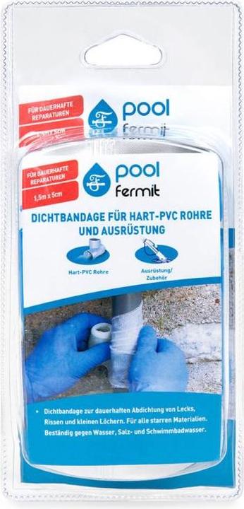 Fermit Benda sigillante per piscina per tubi in PVC rigido, 1,5 m x 5 cm