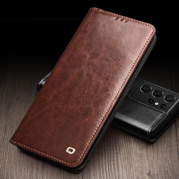 Image du produit QiAlino Fourre Flip cuir véritable (Samsung Galaxy S23 Ultra)