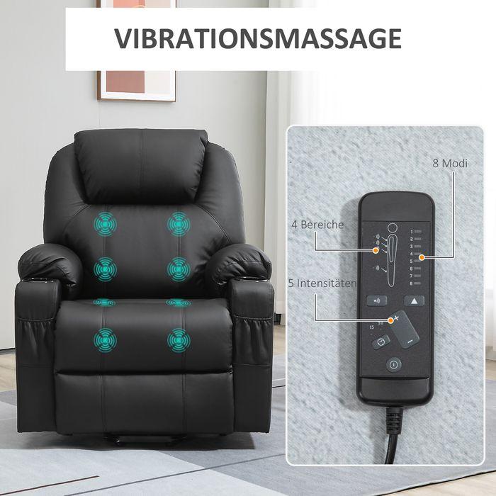 Actual product image Swisshandel24 Electric stand-up chair, massage chair, with reclining function, with remote control, side pockets