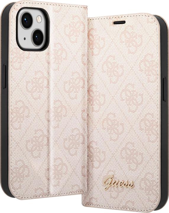 Actual product image Guess GUBKP14MHG4SHP iPhone 14 Plus 6.7" różowy/pink book 4G Vintage Gold Logo (Apple iPhone 14 Plus)