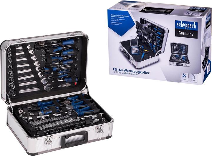 Produktbild Scheppach Handwerkzeugsatz TB150 im Metallkoffer 101-tlg. (101 Teile)