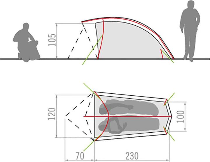 Produktbild Vaude Hogan UL (Kuppelzelt, 1.86 kg, 2 Personen)