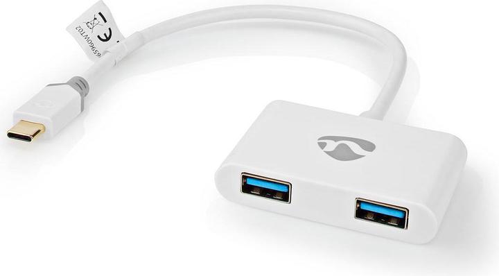 Immagine prodotto Nedis Adattatore USB - USB 3.2 Gen 1 - USB Tipo-C™ maschio - 2X USB Tipo A - 0,20 m - rotondo - placcato (USB-C, 20 cm)