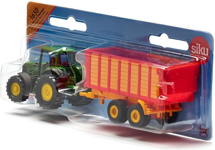 Produktbild Siku 1650 John Deere mit Ladewagen 1:72