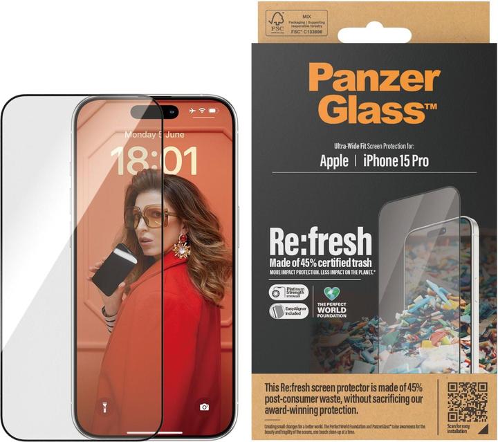 Produktbild PanzerGlass Re:fresh (1 Stück, Apple iPhone 15 Pro)