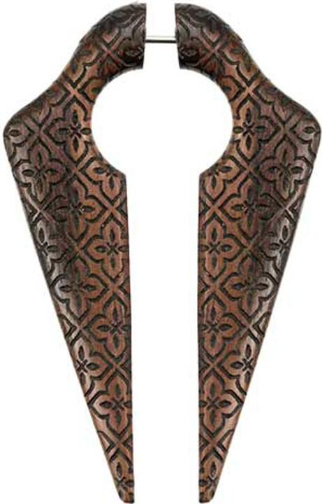 Star Piercing Fake Ohrgewicht Schlüsselloch Javanese Batik aus Narra Holz (Narra Holz)