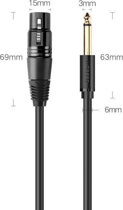 Produktbild Ugreen Mikrofon Verbindungskabel XLR Buchse auf 6.3m Stecker (2 m, XLR)