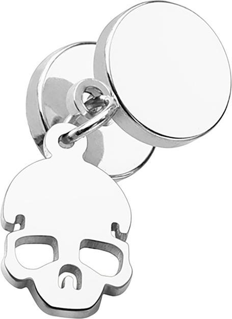 Star Piercing Fake Plug silber mit Anhänger Totenkopf (Chirurgenstahl 316L, ohne Messing)