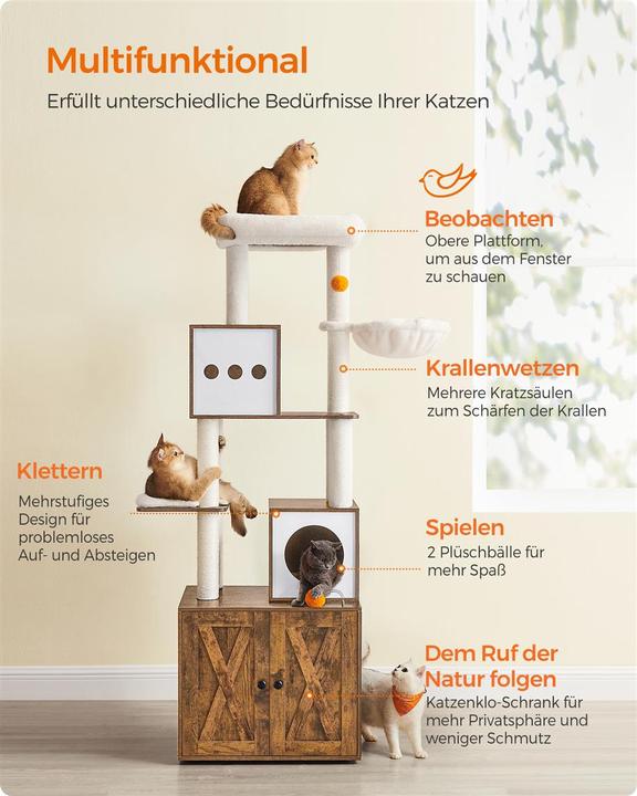 Immagine prodotto Feandrea Mr. Kittens (185 cm, Nero, Marrone rustico)