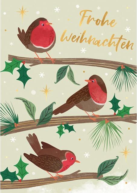 Actual product image Taurus Kunstkarten Christmas card robin by Laura Darrington (1 pcs.)