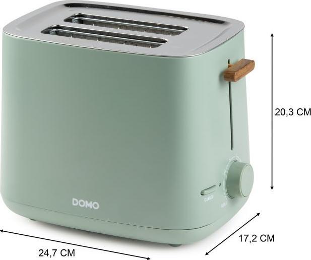 Produktbild Domo DO 973 T Toaster 2 Schlitz 6 Stufen 850-1000W matt grün
